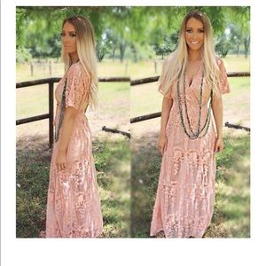 Blush Lace Maxi Dress
